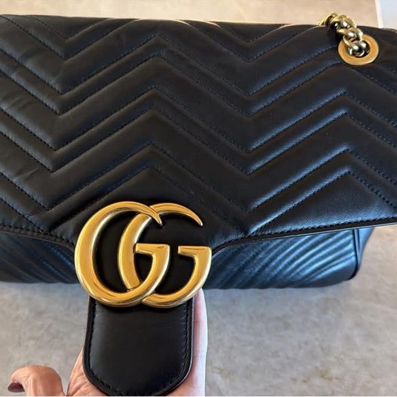 Black Quilted Leather Shoulder Bag - Picture 6 of 6